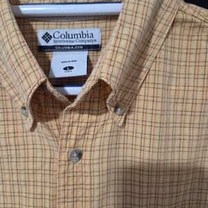 Columbia Mens Button Down Short Sleeve Plaid Casual‎ Shirt Size Large
